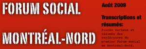 Forum Social Montréal-Nord 2009